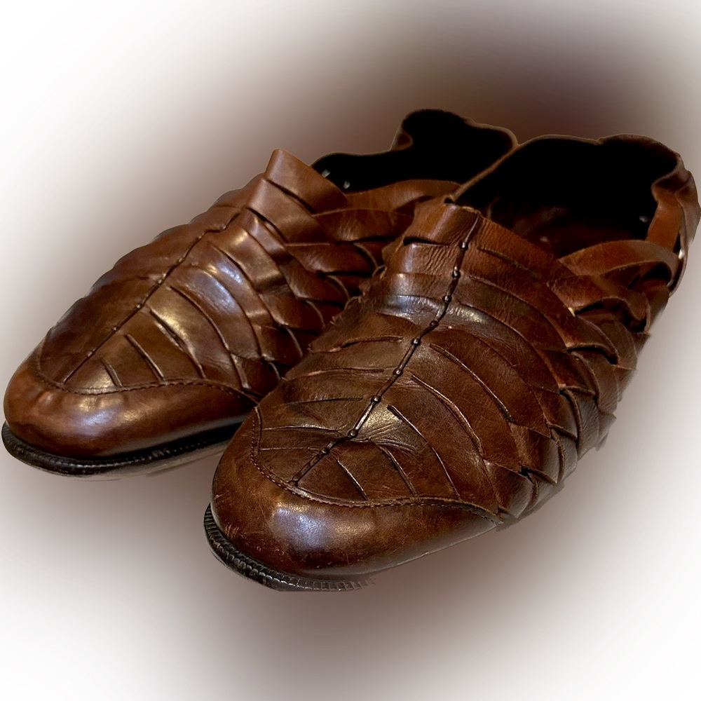 VTG COLE HAHN MENS CASUAL BROWN LEATHER FISHERMAN HARACHE SANDAL SZ: 10.5D VACAY - Picture 2 of 7